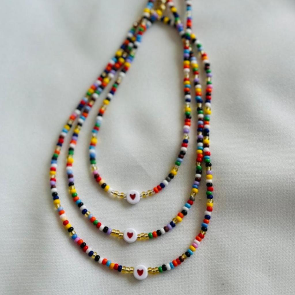 Choker corazón con mostacilla - Cielo Azul Accesorios