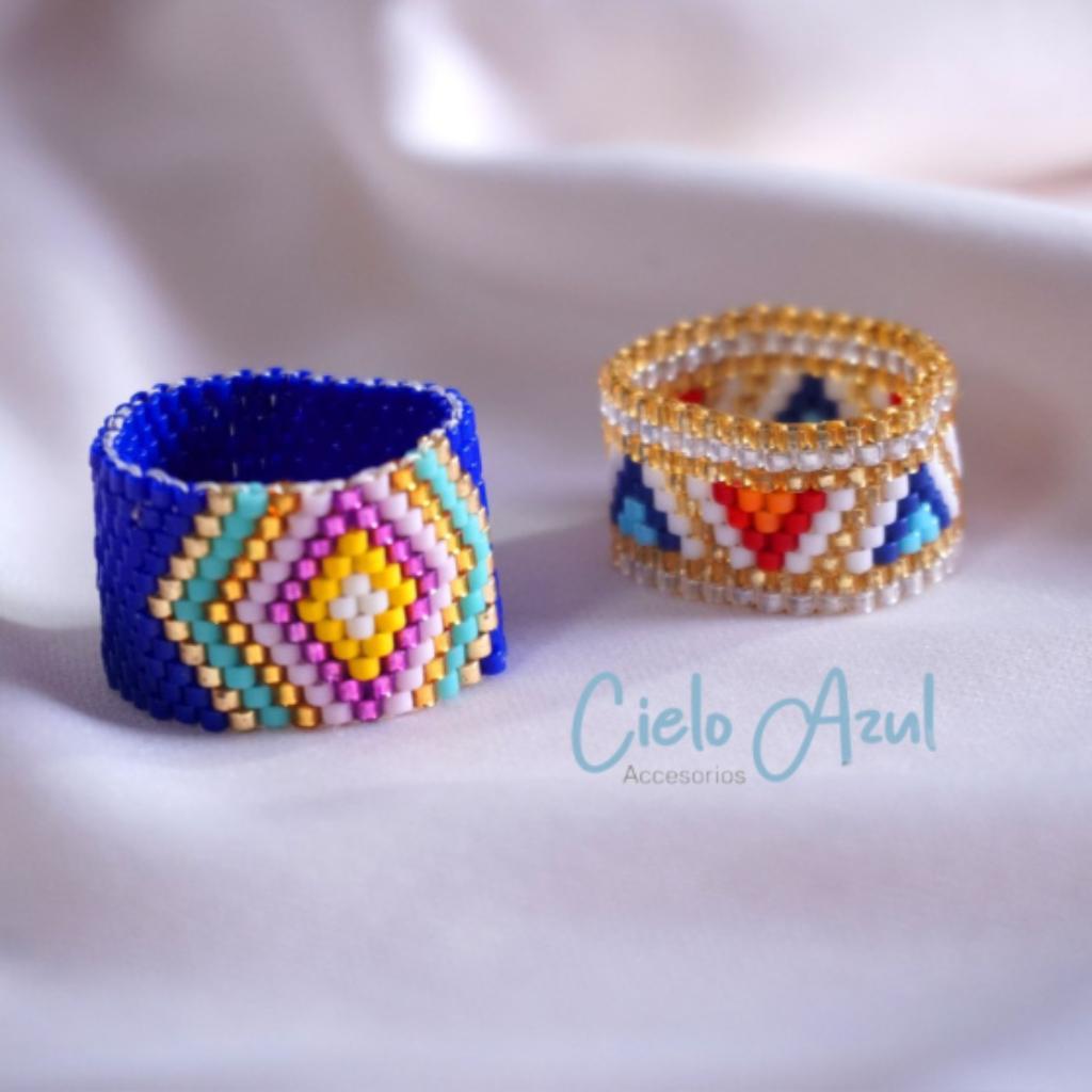 Anillos en Miyuki - Cielo Azul Accesorios