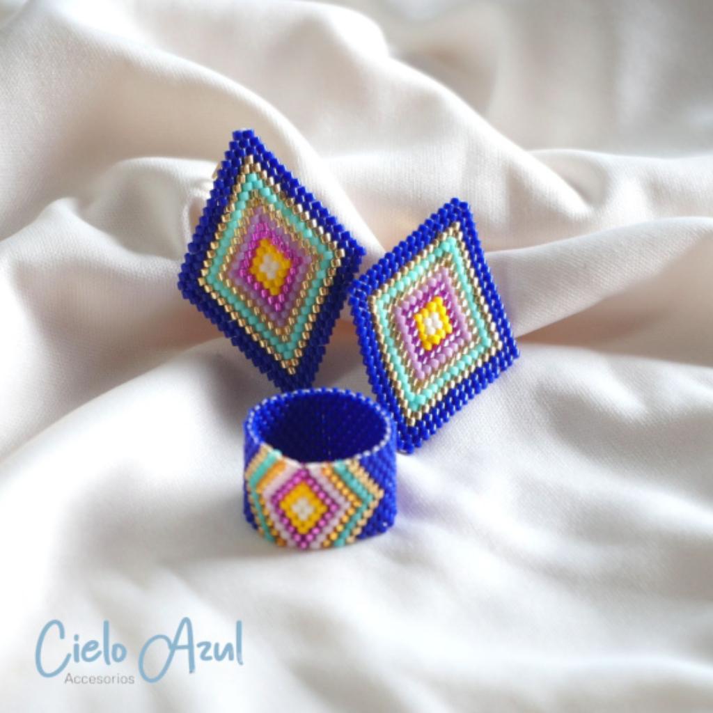 Aretes Triangulares - Cielo Azul Accesorios